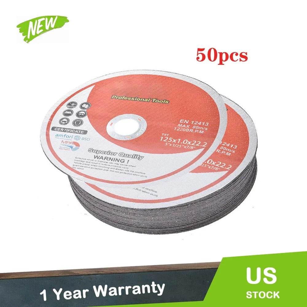 Metal & Stainless Steel Cutting Discs - 50 Pack, 5"x.040"x7/8