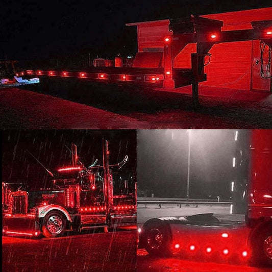 16X Oval 12V-24V LED Clearance Lights Side Marker Lamps for Trailer Truck RV