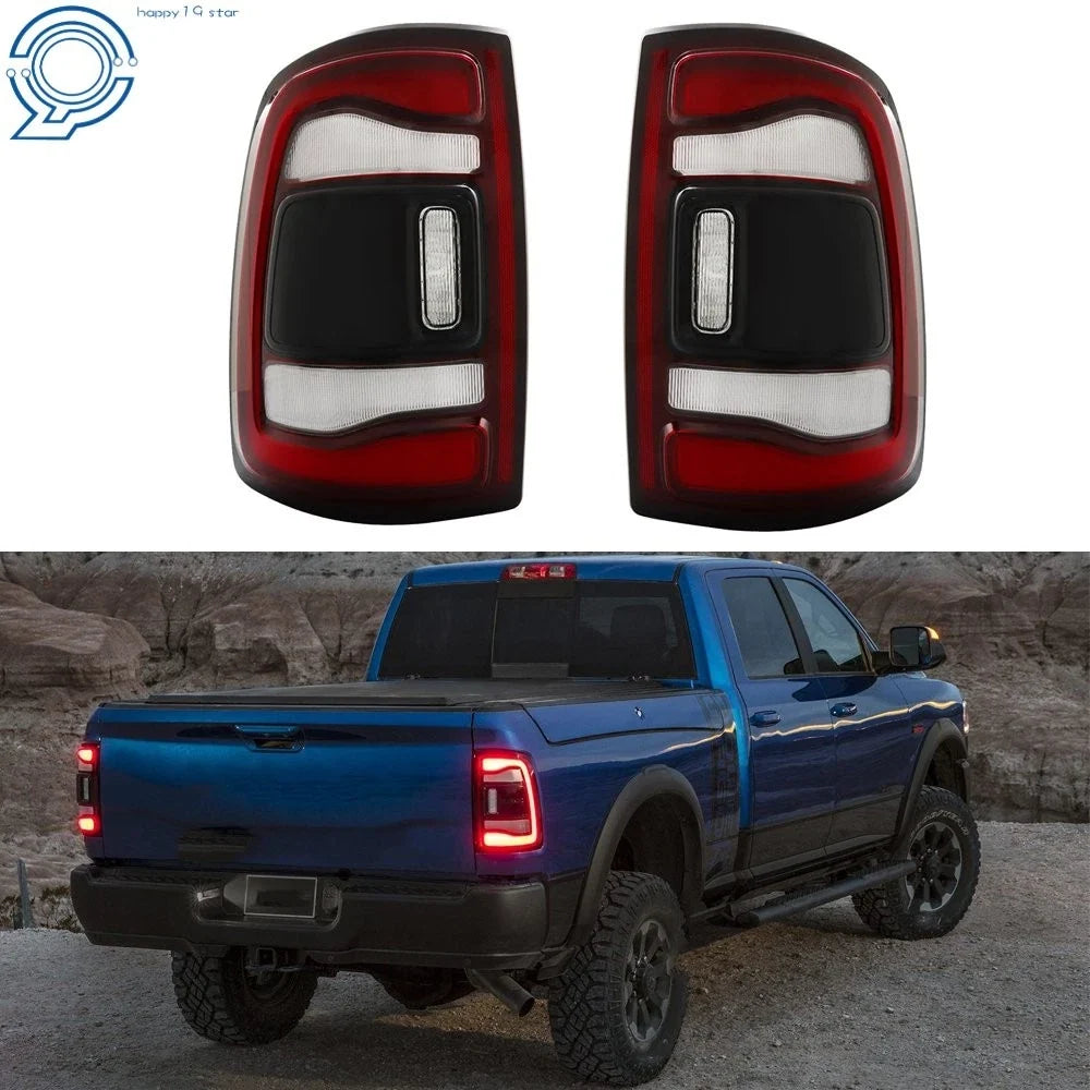 Black Tail Lights for Dodge Ram 2500 (2019–2022) LED Left + Right Side