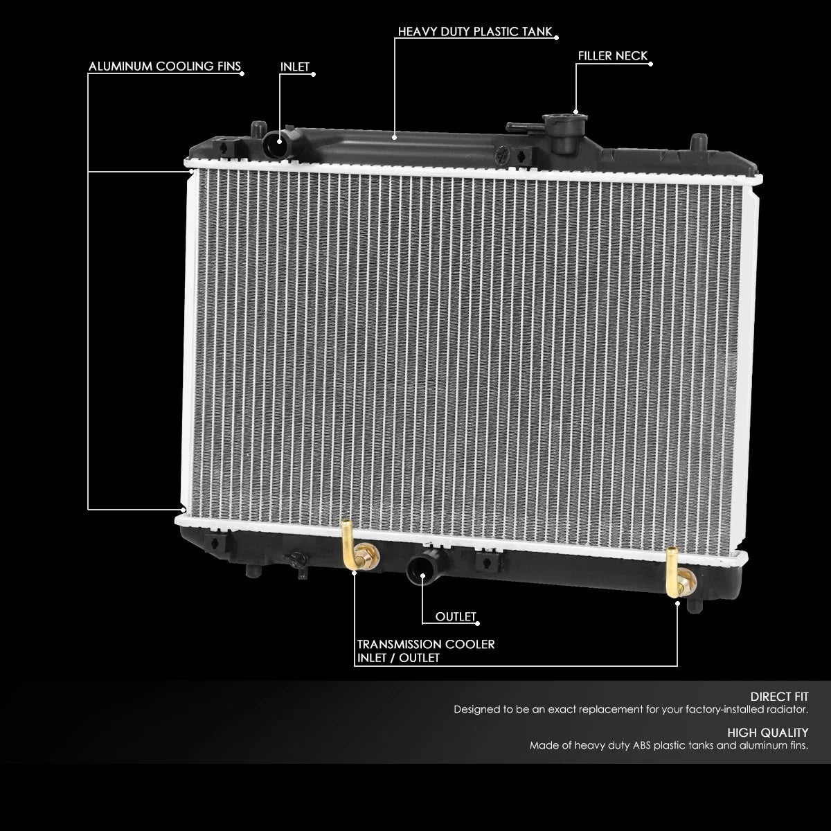 Aluminum Core Replacement Radiator for Suzuki Esteem (1999–2002) DPI 13283