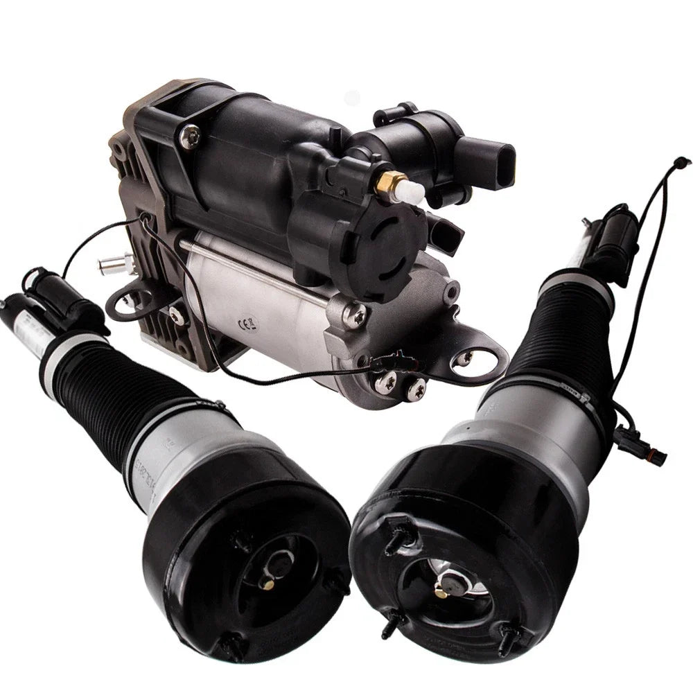 2 Front Air Suspension Struts + Compressor Kit for Mercedes W221 (2007–2013)
