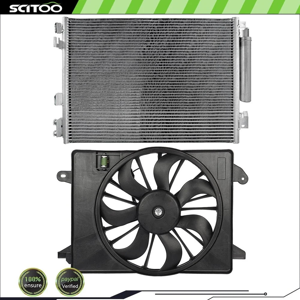 AC Condenser with Cooling Fan Assembly Kit for Dodge Charger 2011-2020