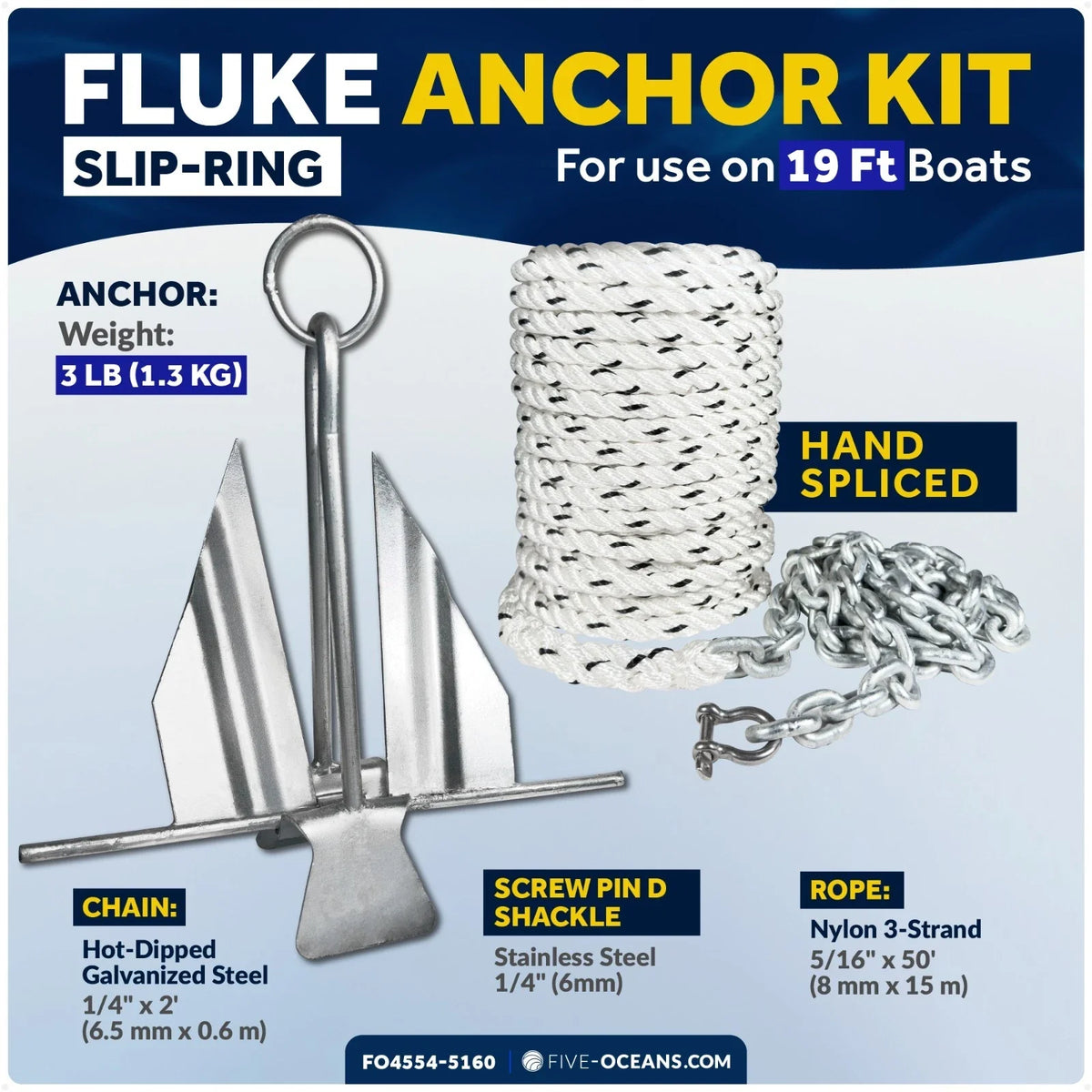 Fluke Anchor Kit for Slip-Ring Boat (3 lb)
