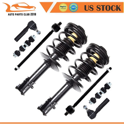 Front Struts and Sway Bar Kit with Tie Rods for PT Cruiser 2001-2010