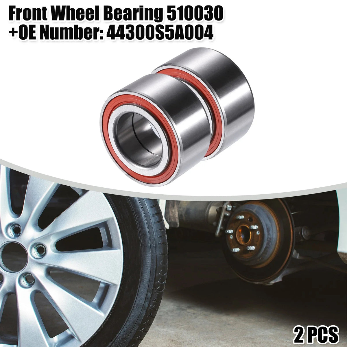 2pcs Front Left Right Wheel Bearing 510030 for Honda Civic SI (2006–2011)