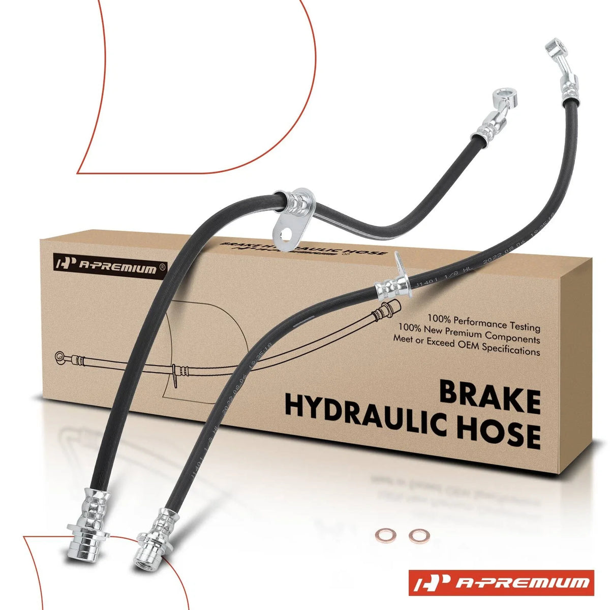2X Front Brake Hydraulic Hose for Honda Civic (2006–2011)