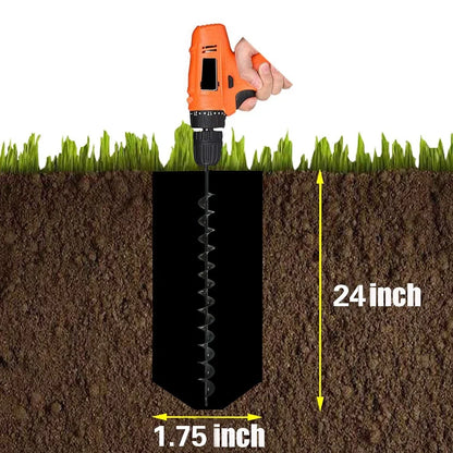 Garden Planting Auger Drill Bit 1.75" x 24" Size