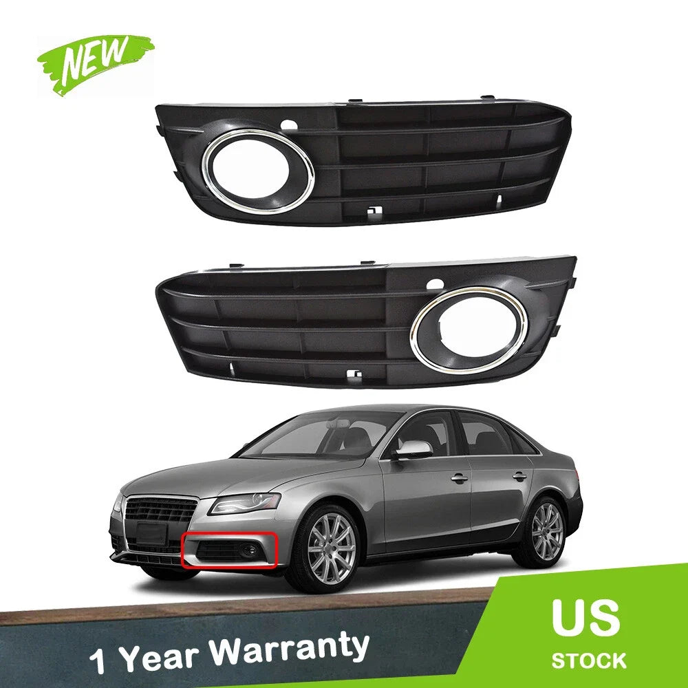 Set of 2 Front Bumper Fog Light Grilles for Audi A4 (2009–2011)