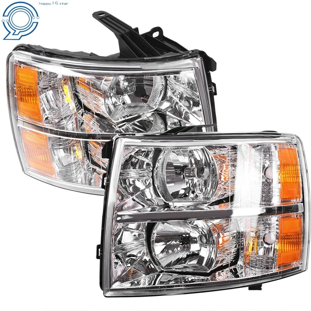 Headlights for Chevy Silverado 1500 2500 HD (2007–2014) Driver + Passenger Side