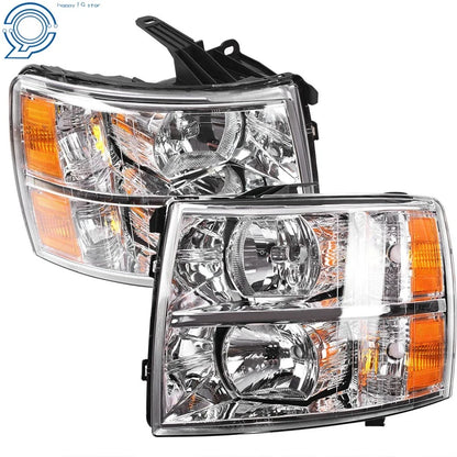 Headlights for Chevy Silverado 1500 2500 HD (2007–2014) Driver + Passenger Side