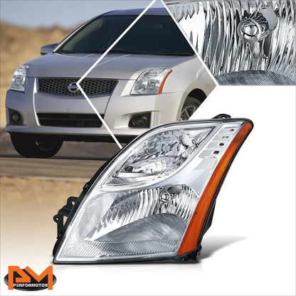 Left Headlight Lamp in Chrome for 2010-2012 Nissan Sentra