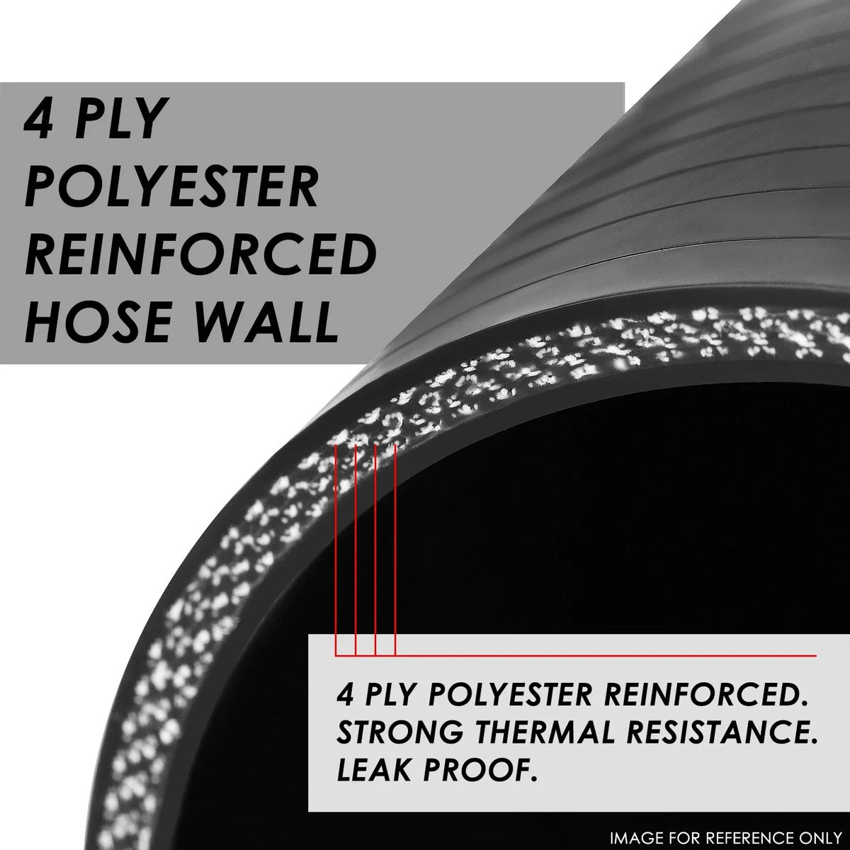 2" to 3" Straight Transition Reducer Silicone Intercooler Pipe Hose