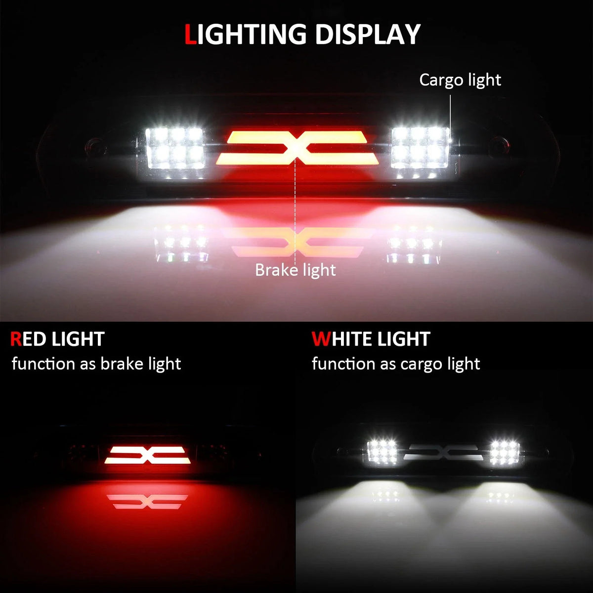 3rd Brake Light for Dodge Ram (2002–2009) 5072594AC, Black Housing Clear Lens