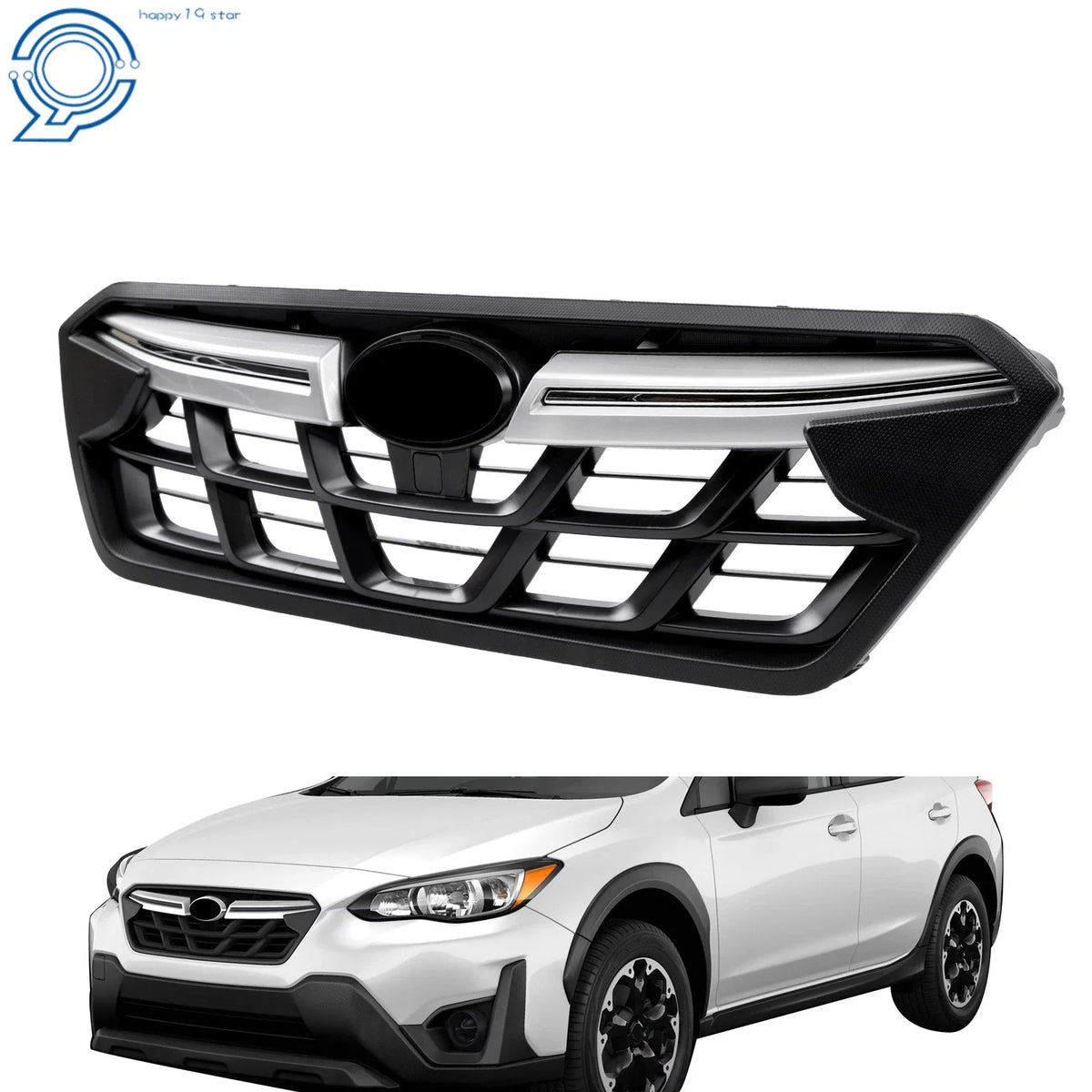 Front Bumper Grille for Subaru Crosstrek (2021–2023) Black Chrome Trim