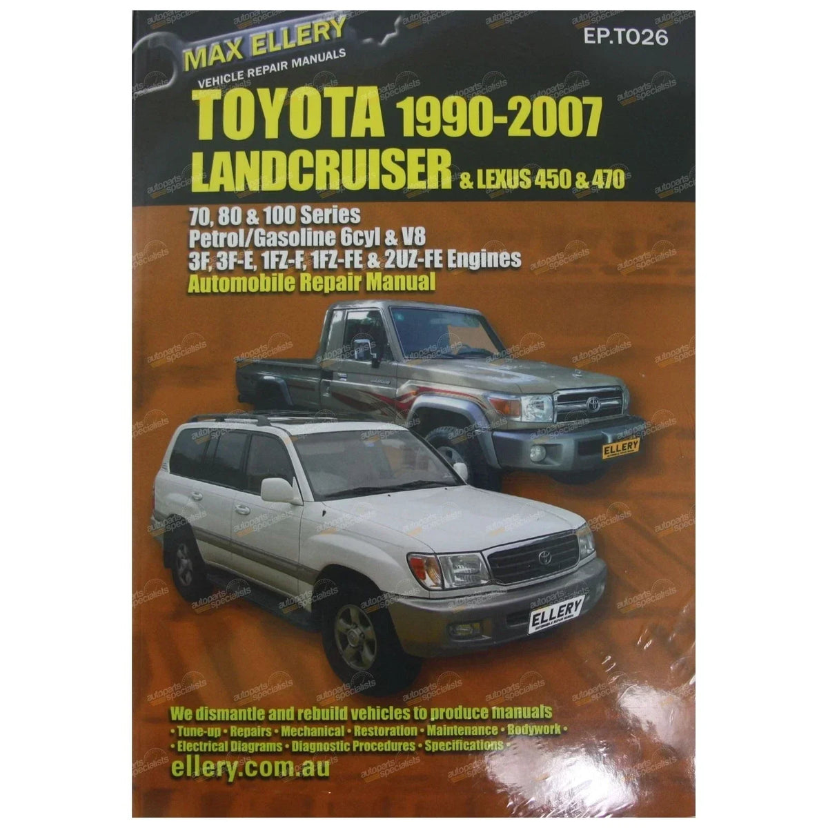 Repair Manual for Toyota Landcruiser 1990 to 2007