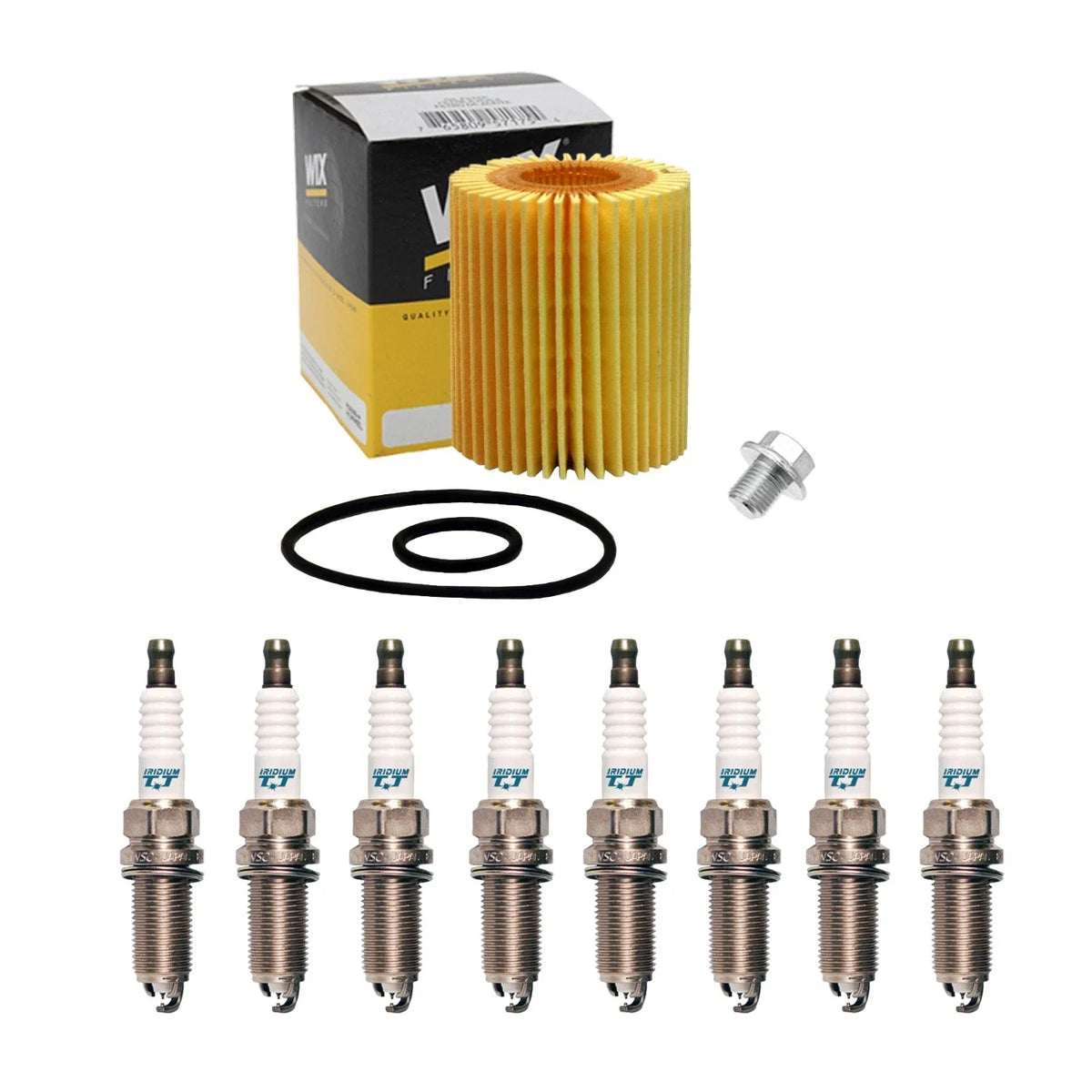 Engine Oil Filter by Wix & 8 Denso Iridium TT Spark Plugs for GS460 08-11