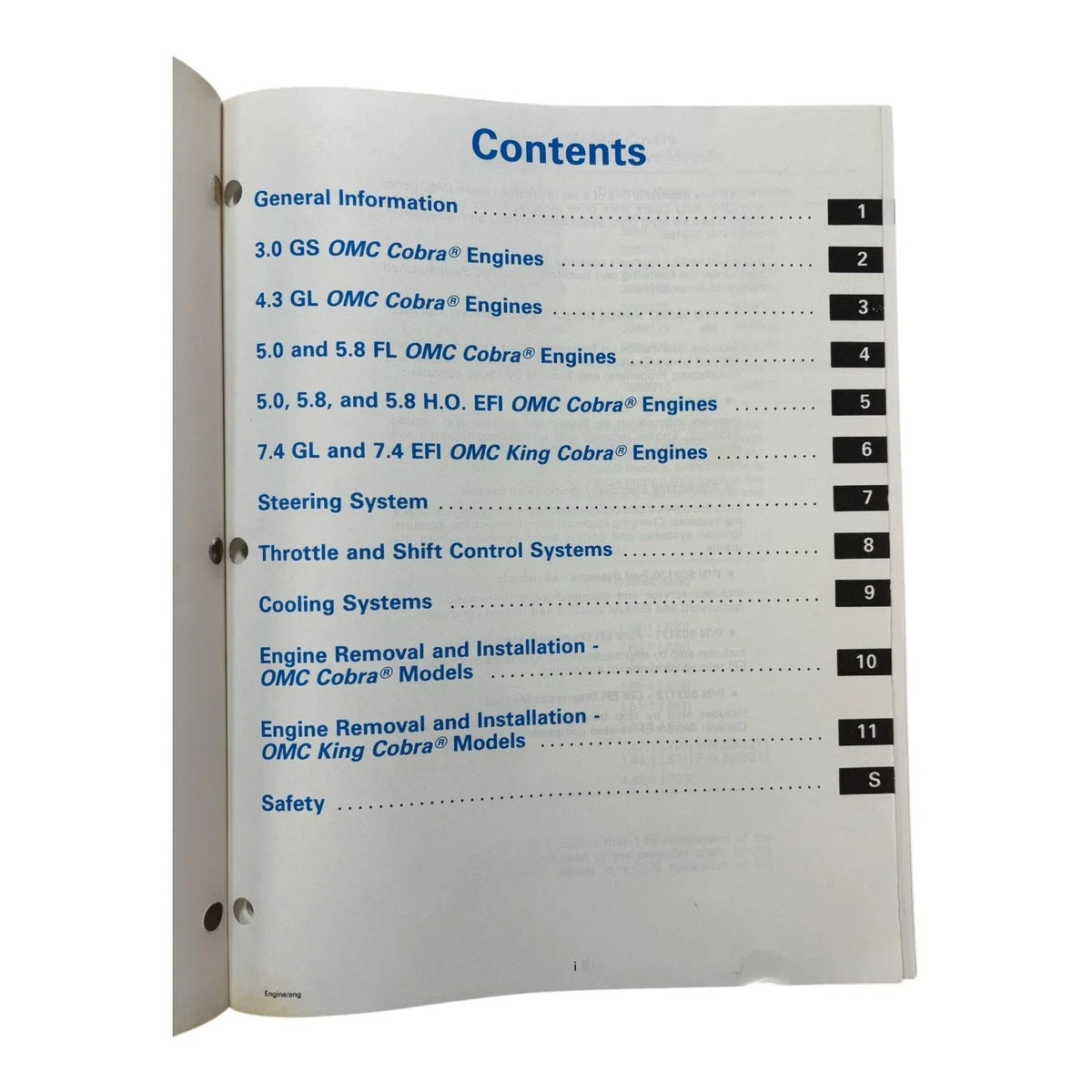 OMC Cobra Stern Drives Engine Service Manual 503168 for OMC (1994)