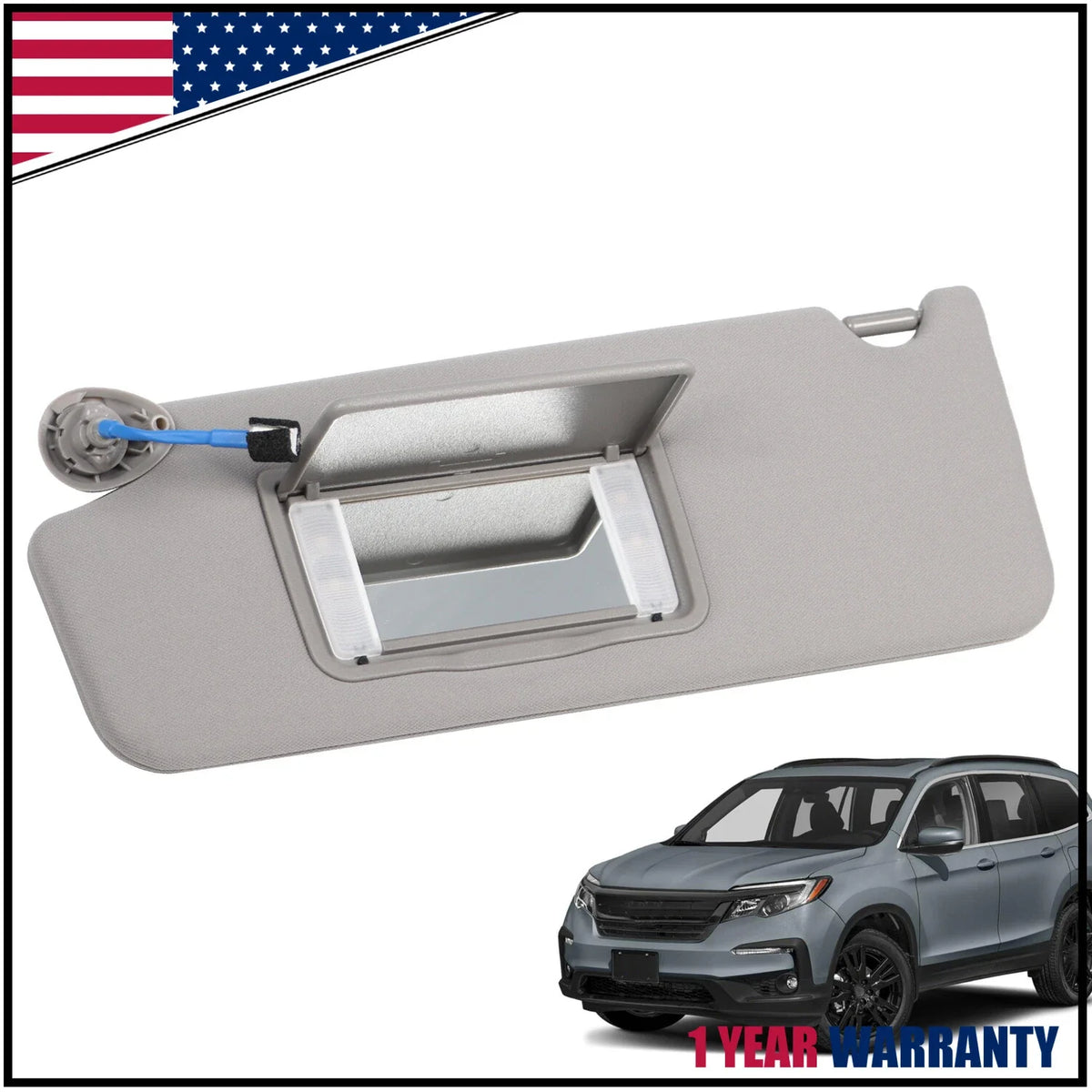 Driver Side Sun Visor Assembly with Mirror for Honda Pilot 2017-2021