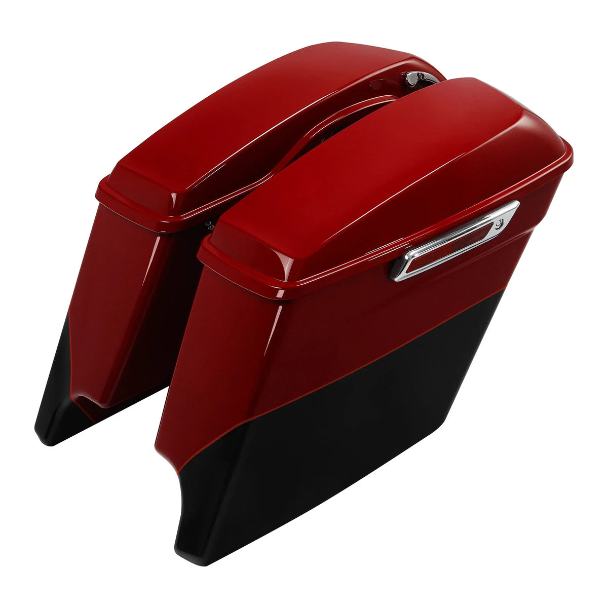 5" Stretched Saddlebags for Harley Road Glide (2014–Present) Billiard Red/Vivid Black