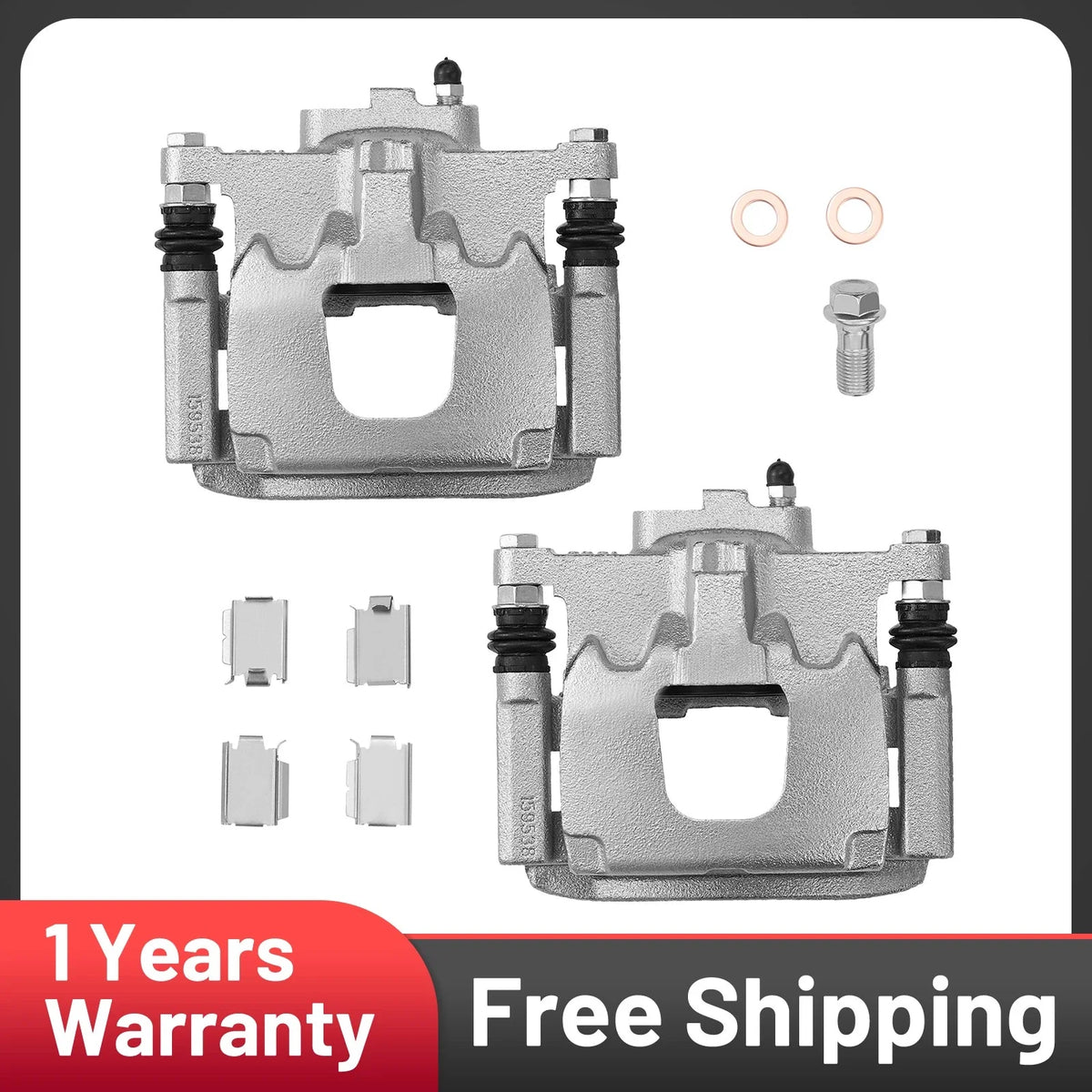 Pair Rear Brake Calipers for Dodge Nitro Jeep Liberty Wrangler (2008–2017)