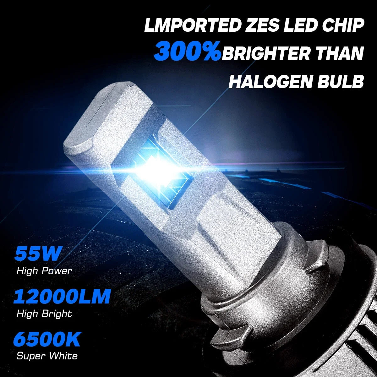 LED Headlight Bulbs for High Low Beam 6500K 12000LM 55W NOVSIGHT