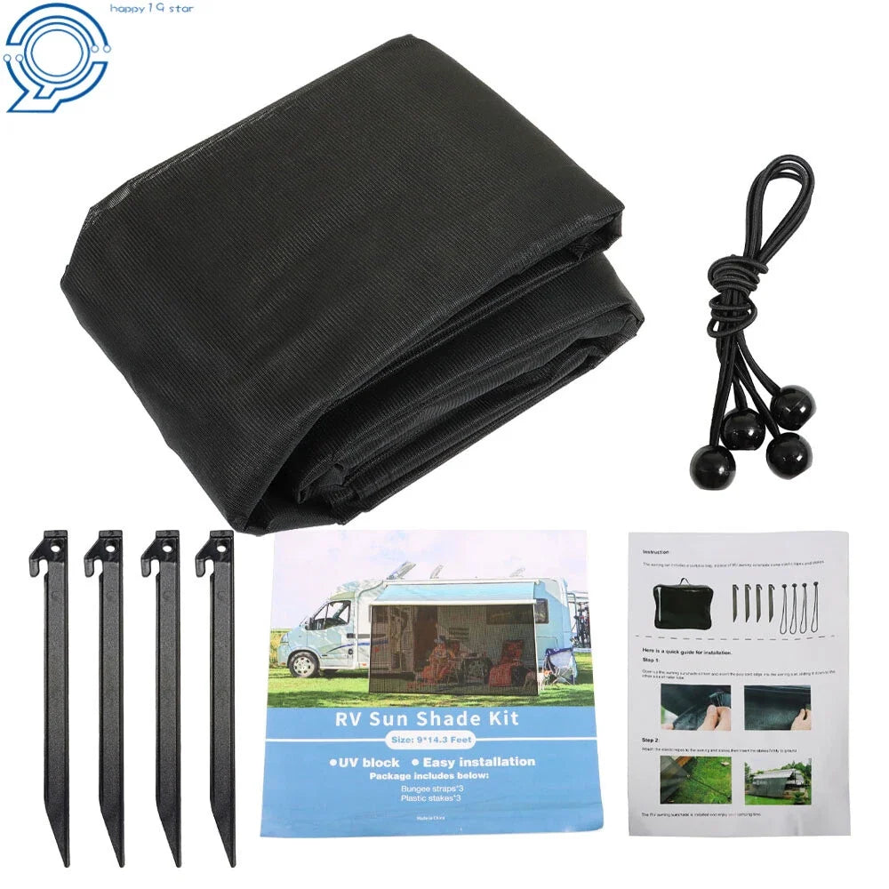 RV Awning Sun Shade Privacy Screen Kit for Camper (Various Sizes)