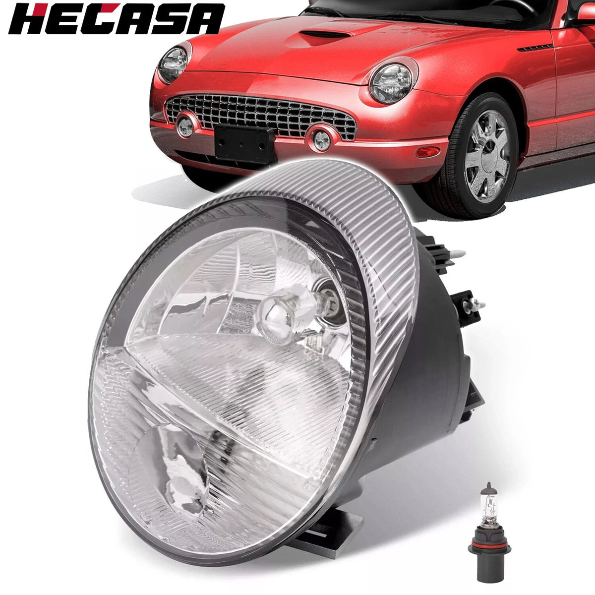 Headlight Assembly Right Side for Ford Thunderbird (2003–2005) w/Bulb
