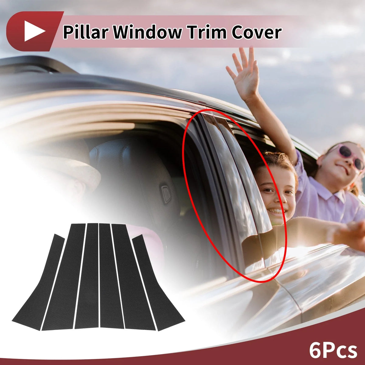 Door Pillar Window Trim for Volkswagen Polo Hatchback (2002–2010) Plastic