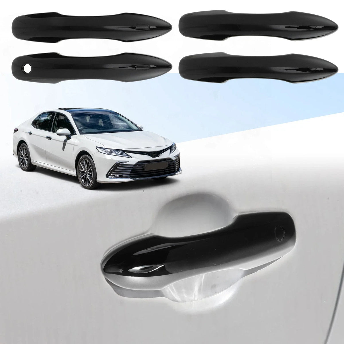 Door Handle Cover Protector for Toyota Camry Corolla (2019–2025) Glossy Black