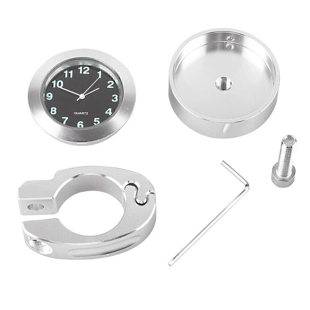 Bike Handlebar Mount for Digital Clock Watch - Chrome & Waterproof