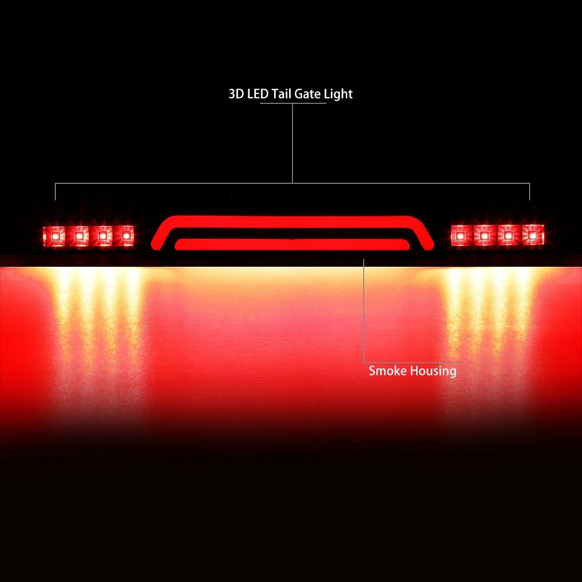 3D LED Rear Center Tailgate Lamp Brake Light for Dodge Ram (2003–2006)