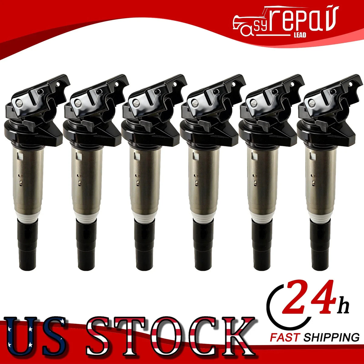 6X Ignition Coil and Spark Plug for BMW 528xi X3 X5 (2006–2010)
