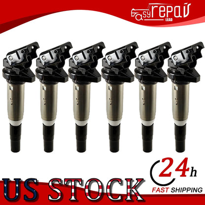 6X Ignition Coil and Spark Plug for BMW 528xi X3 X5 (2006–2010)