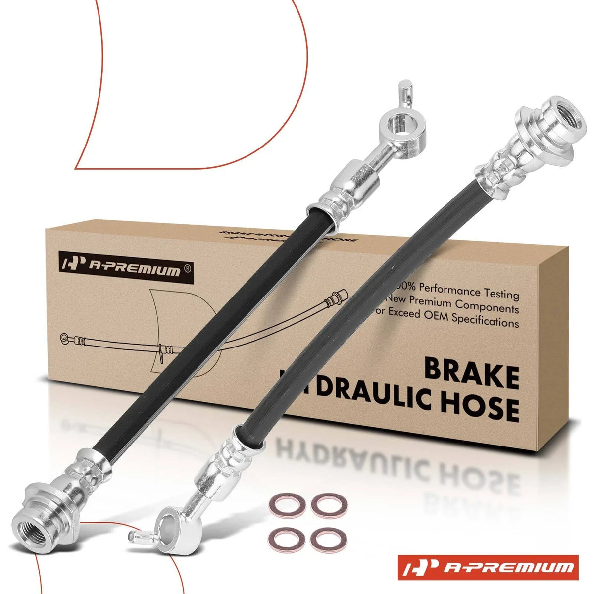 2X Rear Outer Brake Hydraulic Hose for Nissan Sentra (2013–2021)