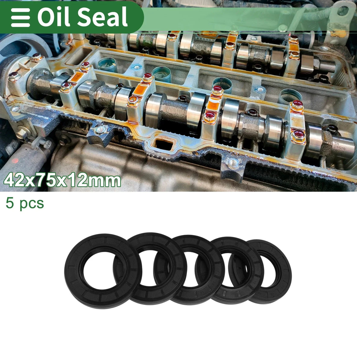 Oil Seal for Various Models (42x75x12mm, NBR Rubber, High Pressure)