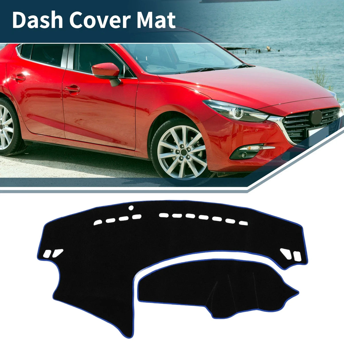 Dashboard Cover Mat for Mazda 3 Axela (2009–2013) Sun Protector Black Blue