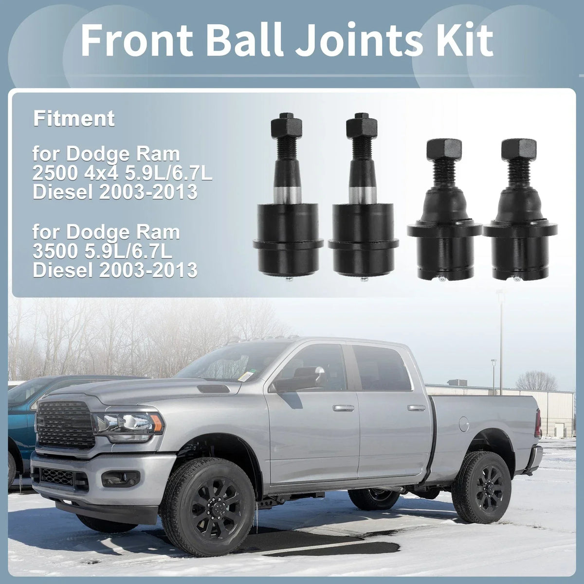 4 Front Ball Joints for Dodge Ram 2500 3500 (2003-2010)