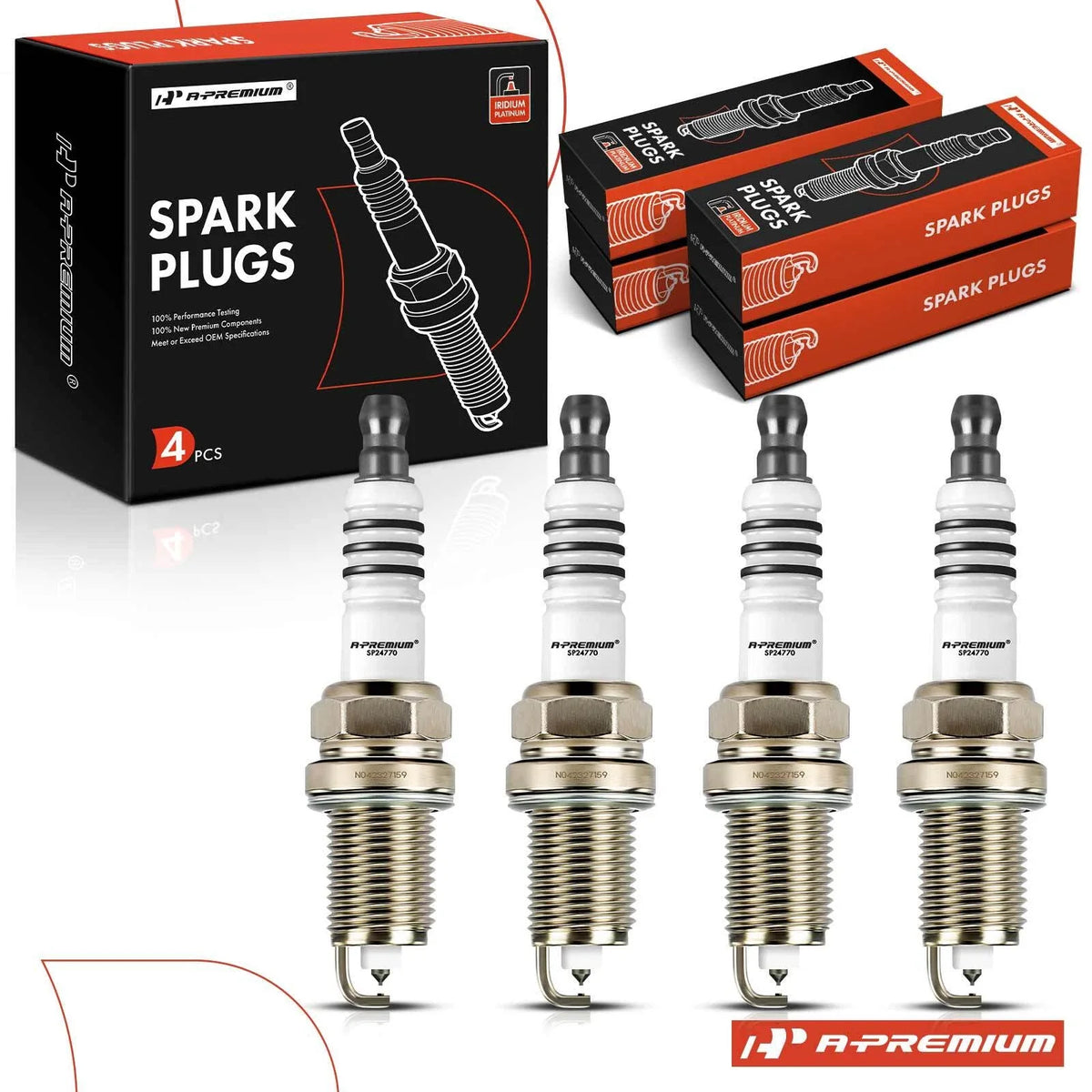 Set of 4 Iridium Platinum Spark Plugs for Honda CR-V (1997–1998) Civic (1992–2000)