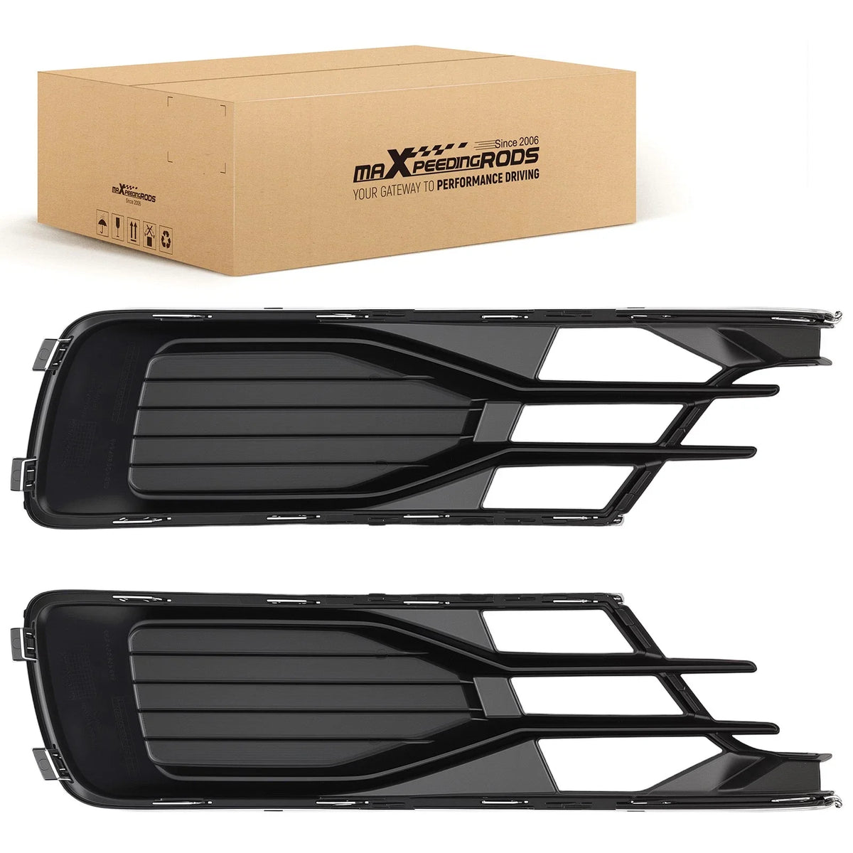 2X Front Bumper Fog Light Grille for Audi A6 C7 (2014–2018)