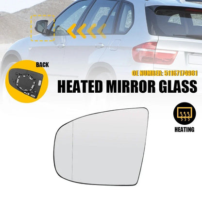 Door Wing Mirror Glass Left Side Heated for BMW X5 X6 E70 E72 2007-2013