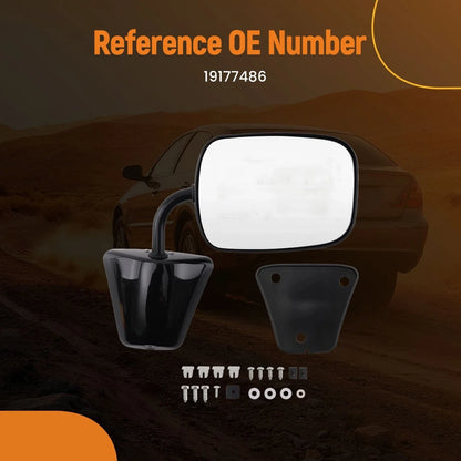 Left Rear View Mirror for GMC C3500 K3500 Sierra (1988–2000) Manual 19177486