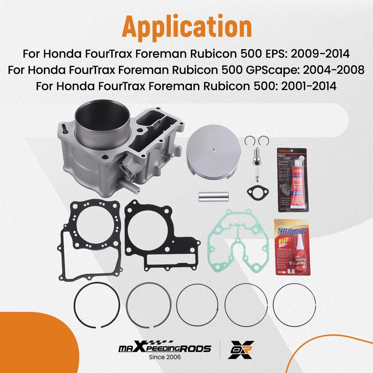 Piston Gasket Cylinder Kit for Honda Foreman 500 2001-2009
