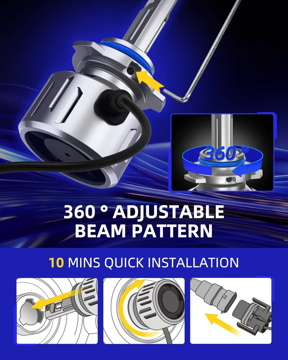 9005 LED Headlight Bulb Conversion Kit - Pair of 2