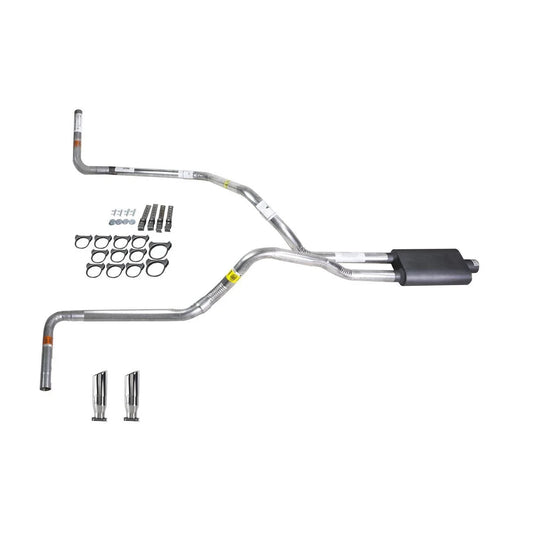 Dual Exhaust Pipe for Silverado 1996–1999 (2.5", Flowsound Muffler, RC Tip)