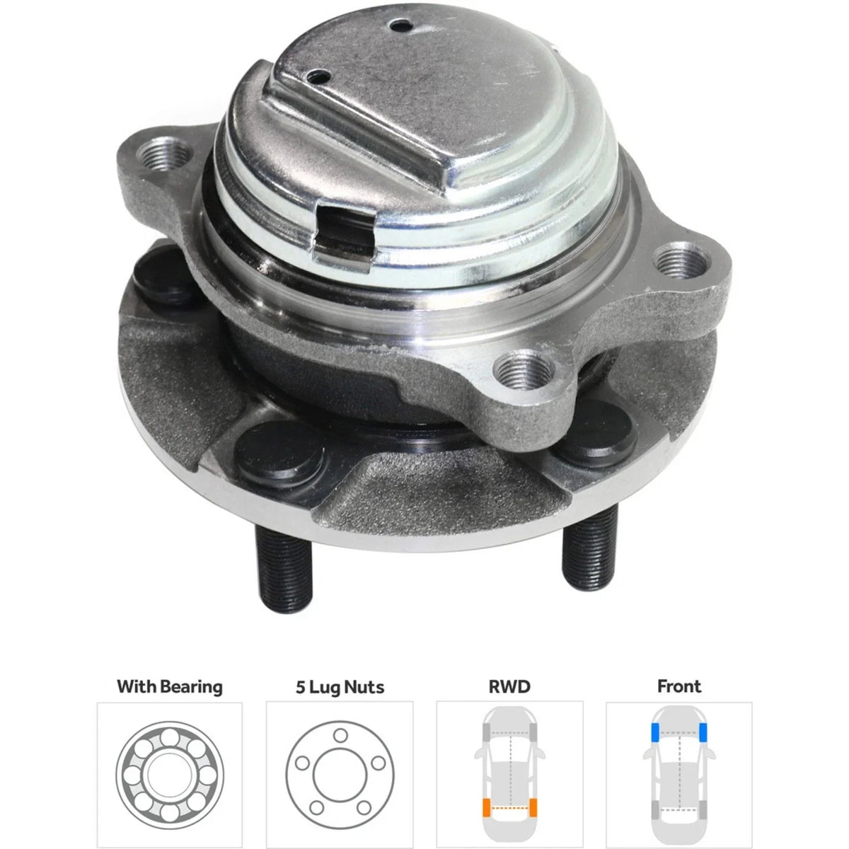 Wheel Hubs RWD with Bearing for Infiniti G37 2008–2013 4-Wheel ABS