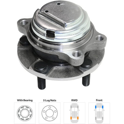 Wheel Hubs RWD with Bearing for Infiniti G37 2008–2013 4-Wheel ABS