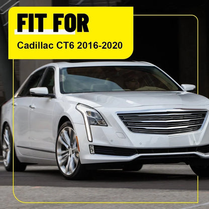 Pillar Post Covers Set of 6 in Glossy Black Chrome for Cadillac CT6 2016-2020