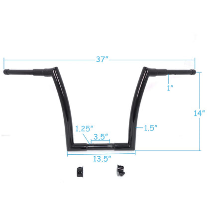 HTTMT 14" Black Ape Hanger Handlebar for Harley FLTRX Road Glide (2015–2020)