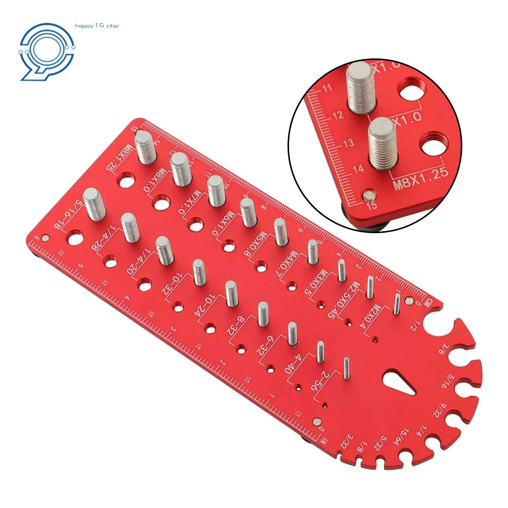 Nut and Bolt Thread Checker Gauge for All Makes and Models (18 Hole)