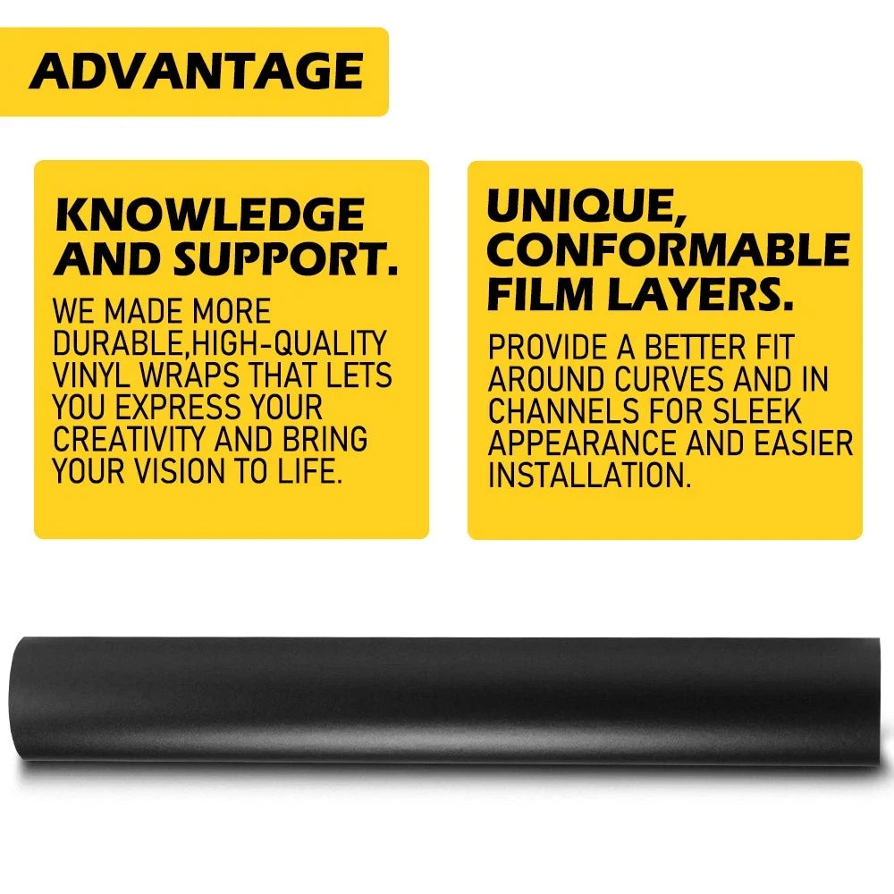 Satin Black Matte Vinyl Wrap Sticker Film for DIY Applications (Bubble Free)